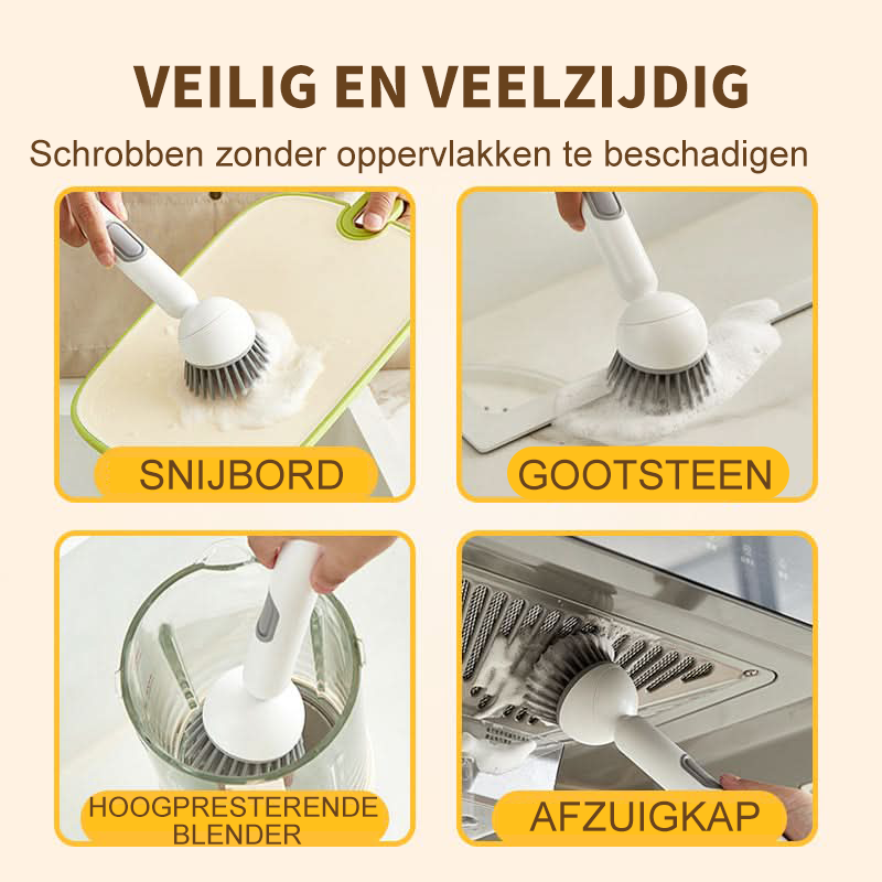 2+1 GRATIS | 360Scrub – Geschirrspülbürste mit langem Griff und drehbarem Kopf
