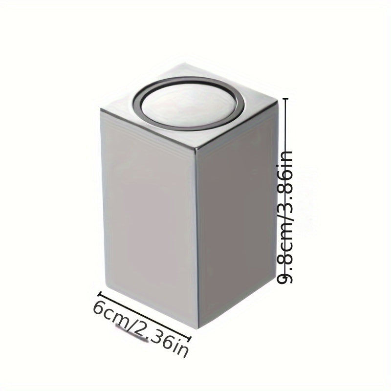 Zahnstocherspender CleanPick OneTouch | Automatischer Öffnungsmechanismus | Edelstahl | 9,8×6 cm