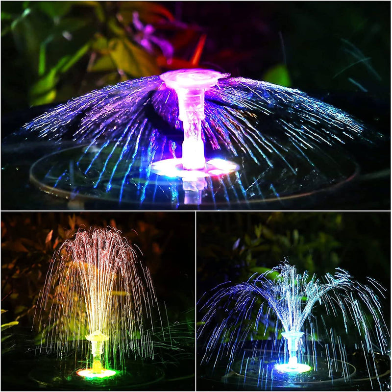 WaterGlow – Solarbetriebener Brunnen mit LED und 4 verschiedenen Wasserstrahlmustern!