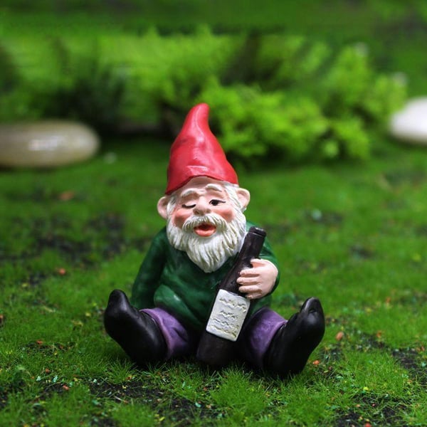 Gartenfigur Wipplinge | Betrunkene Gartenzwerge | Wetterfest & Handbemalt | 12–15 cm | 4 stuks