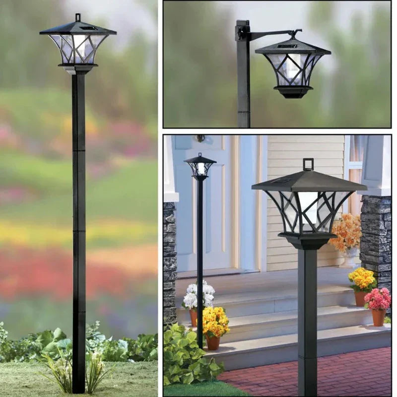 Elunora TallGlow Solarlaterne Garten 150 cm | Zeitloses Design | Weiße LED-Beleuchtung | Kabellos & Autonom