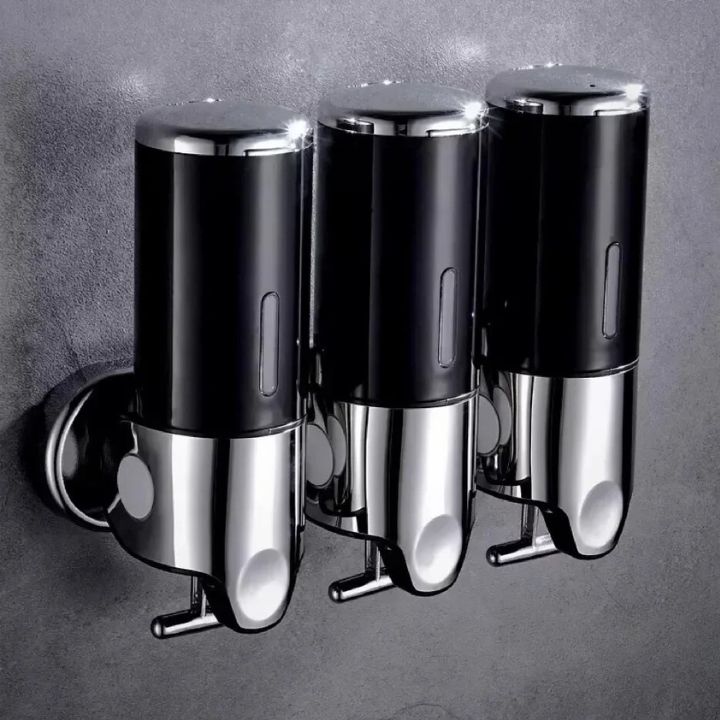 Seifenspender Set LuxoPure | Edelstahl Design | 3er Set Wandmontage | Modern & Platzsparend