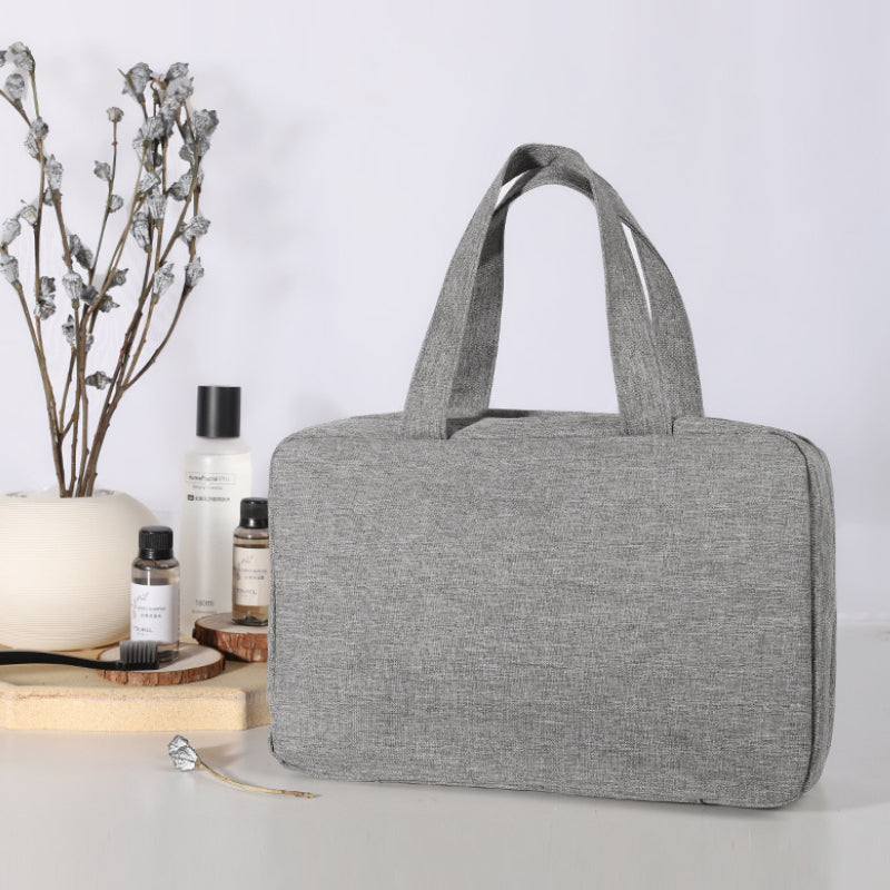 Travelique Reise-Kosmetik-Organizer | Kompakt & Wasserabweisend | Mit 4 Fächern & 360° Haken | Für Damen & Herren