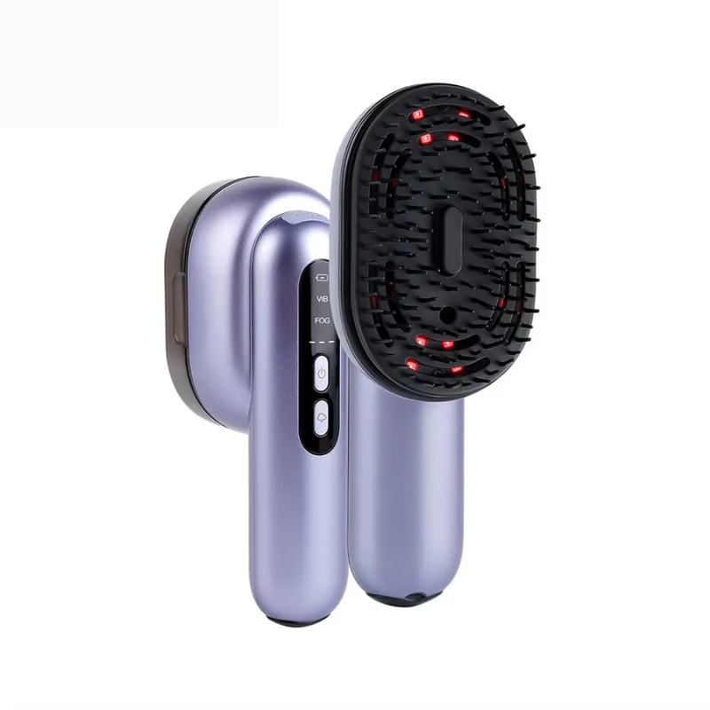 Kopfhautmassagekamm VILUMI Spray | Mit Vibration, Rotlicht & Öl-Sprühfunktion | Haarwachstumsfördernd | 17 x 6,5 x 7 cm