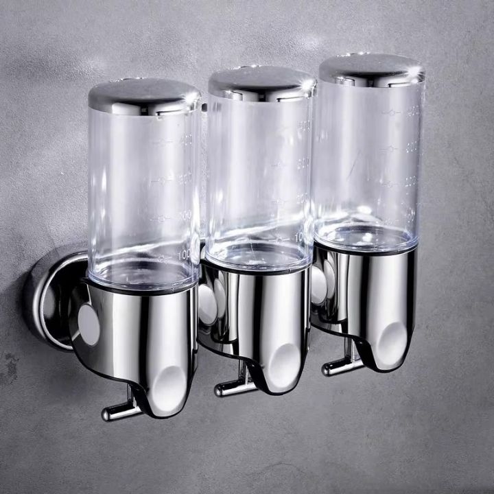 Seifenspender Set LuxoPure | Edelstahl Design | 3er Set Wandmontage | Modern & Platzsparend