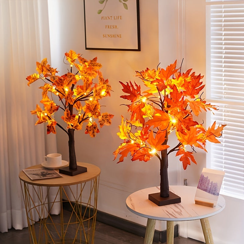 LumiLeaf Dekobaum | LED Ahornblätter | 60 cm | Warmweißes Licht | Batteriebetrieben