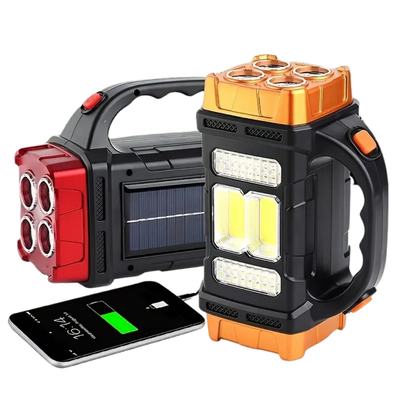 Notlicht Taschenlampe SOLMAX | 3-in-1 Powerbank & Solarlampe | IP44 Wasserdicht | 230 g