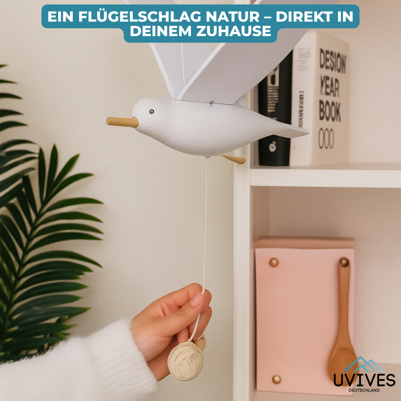 SkyGull – Handgeschnitzte Möwe mit flatternden Flügeln