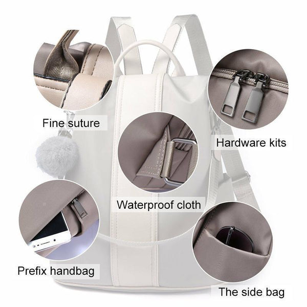 Valessia Damen Rucksack | Diebstahlschutz & Wasserabweisend | PU-Leder & Nylon | 31×33×14 cm