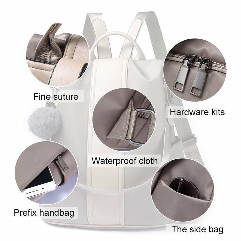 Valessia Damen Rucksack | Diebstahlschutz & Wasserabweisend | PU-Leder & Nylon | 31×33×14 cm