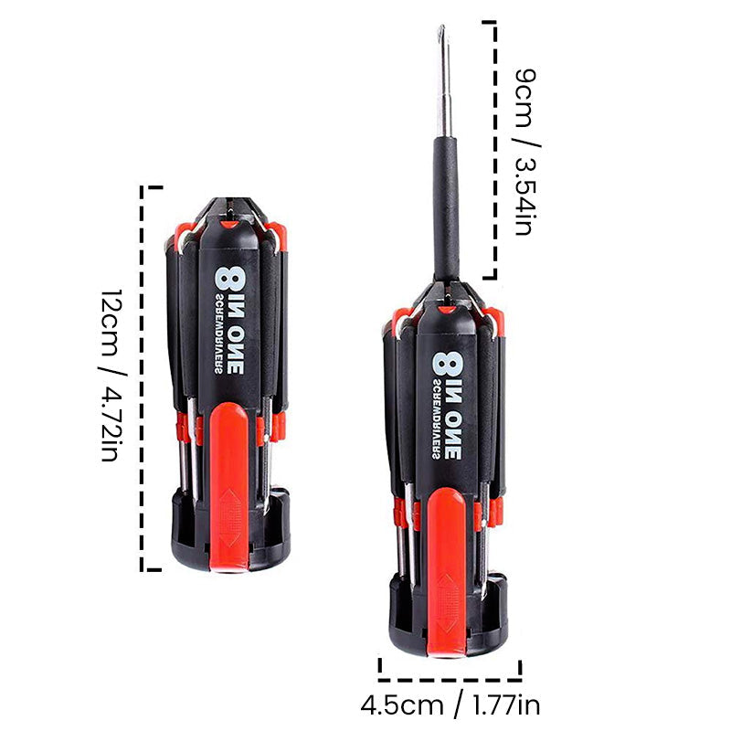 BrightScrew - 8-in-1-Schraubendreher mit LED-Taschenlampe
