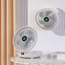 BriseFlex Faltbarer Tisch- & Wandventilator | Kabellos & Flüsterleise | 3 Geschwindigkeiten | Wiederaufladbar