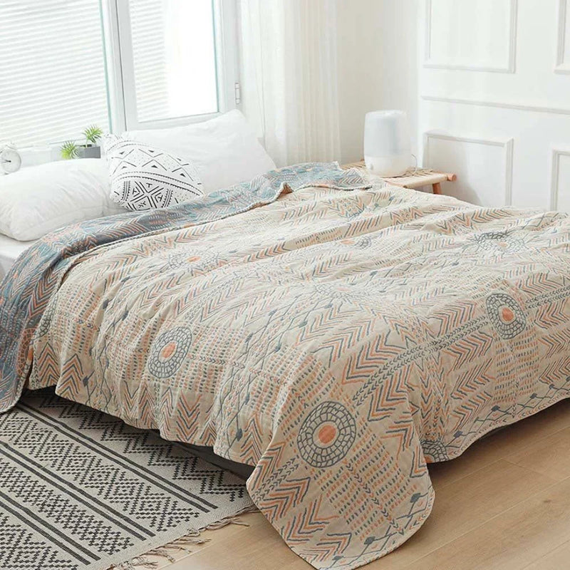 Mandoria Boho-Wendedecke | Mandala-Design | Beidseitig Nutzbar & Kuschelig Weich | 150×200 cm / 200×230 cm
