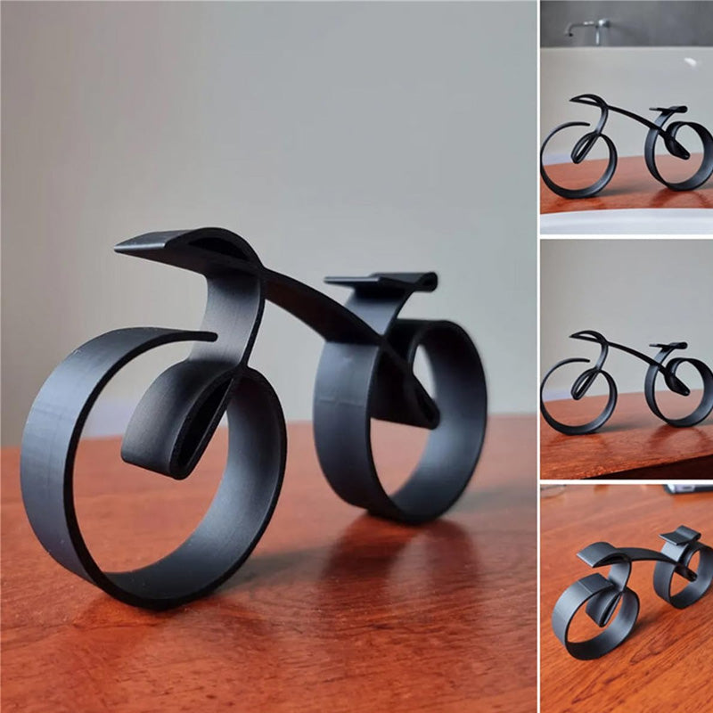 Velaro Fahrrad-Skulptur | Minimalistisches Drahtrahmen-Design | Eisen Schwarz | Geschenkidee für Radliebhaber