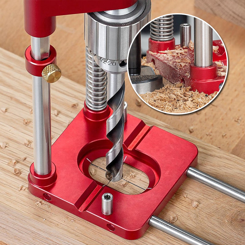 WerklinQ Präzisions-Bohrhilfe für Holz | Exakte Positionierung & Markierung | Robuste Konstruktion aus legiertem Stahl