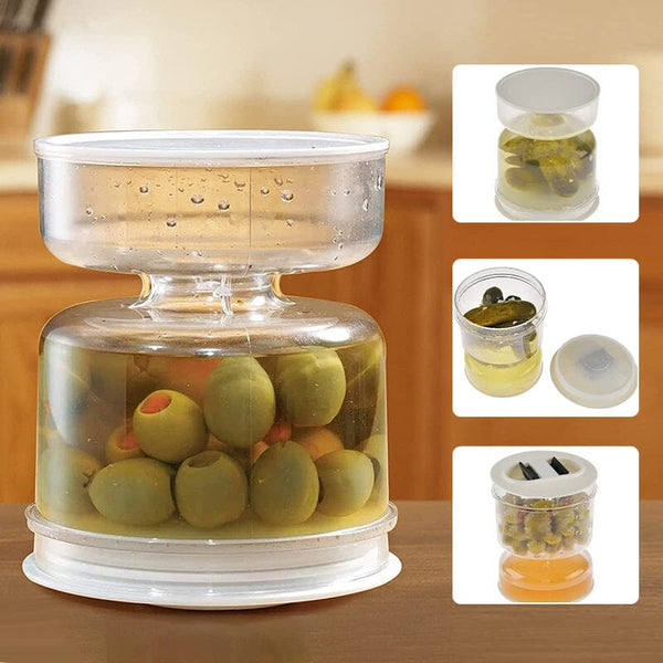 PicklePal - Essiggurken- und Olivenglasbehälter mit Sieb