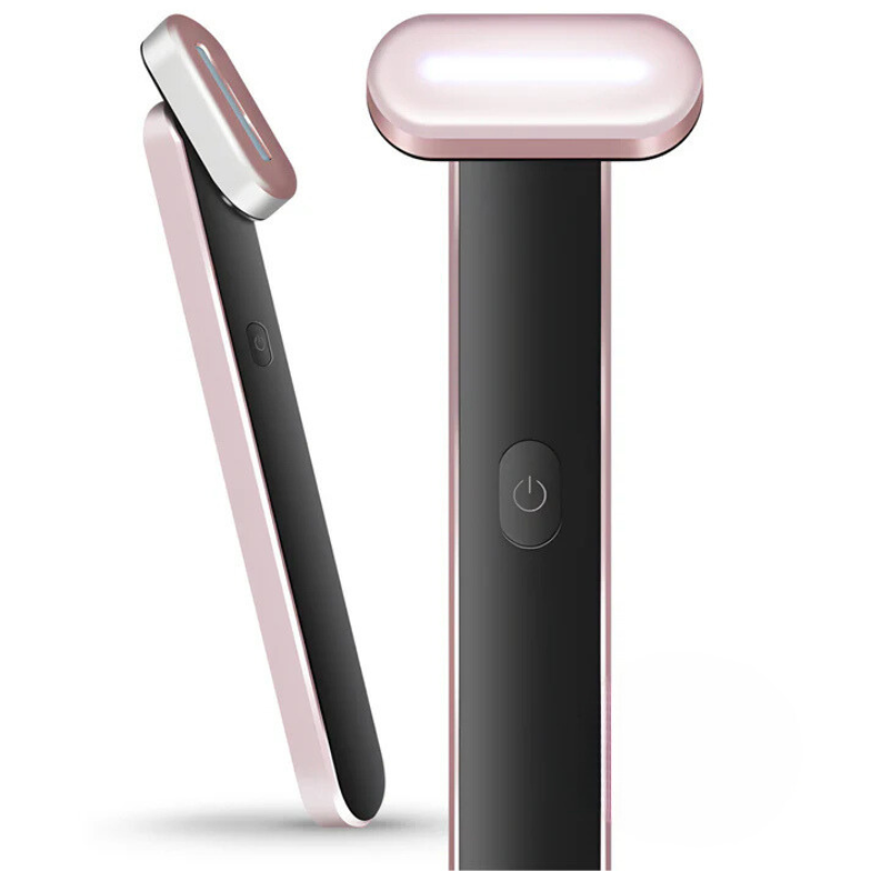 GlowSculpt 4-in-1 Gesichts-Therapiegerät | Rotlicht, Vibration, Galvanischer Strom & Wärme | Hautverjüngung für Zuhause