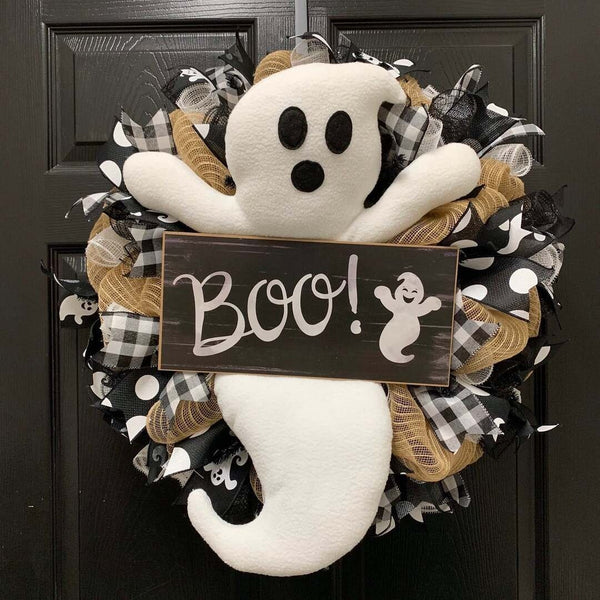 SpookyCharm – Bauernhaus-Stil handgemachter Halloween-Kranz!