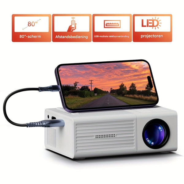 Mini Beamer | LumoBeam | 3000 Lumen | Tragbar & Energiesparend | HDMI & USB