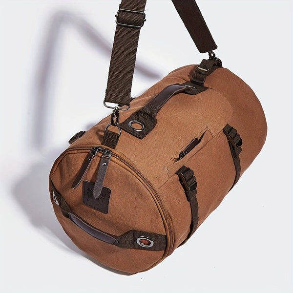Trekavor Herrenrucksack Canvas | Mit Lederdetails | Viel Stauraum & Reißverschlussfächer | Verstellbare Schulterriemen