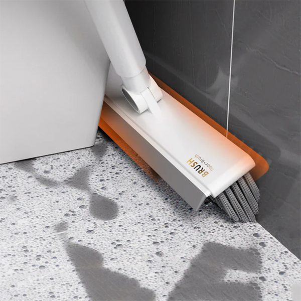 Badreiniger FlexiClean 2-in-1 | Silikon-Bürste & Abzieher | Langer Griff | Streifenfreie Sauberkeit