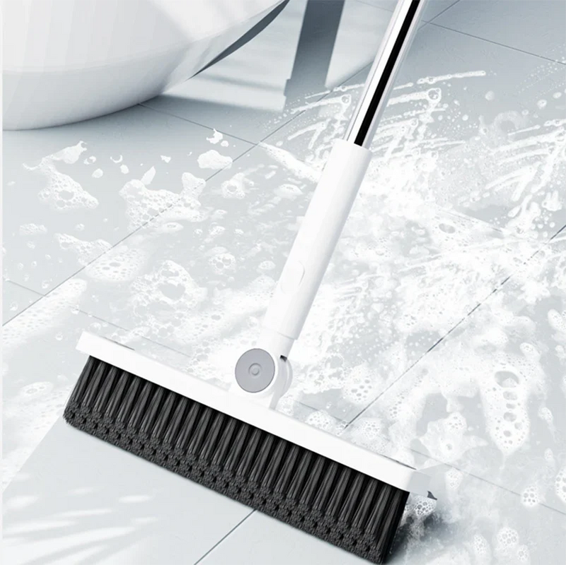 Badreiniger FlexiClean 2-in-1 | Silikon-Bürste & Abzieher | Langer Griff | Streifenfreie Sauberkeit