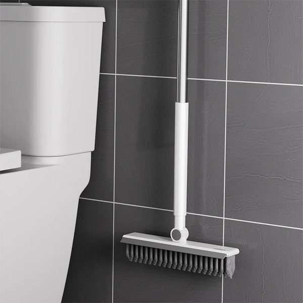 Badreiniger FlexiClean 2-in-1 | Silikon-Bürste & Abzieher | Langer Griff | Streifenfreie Sauberkeit