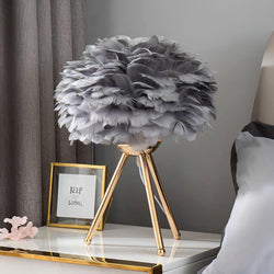 Plumalux Tischlampe mit Gänsefedern | Dimmbar & Elegant | Warmes Licht & Luxuriöses Design