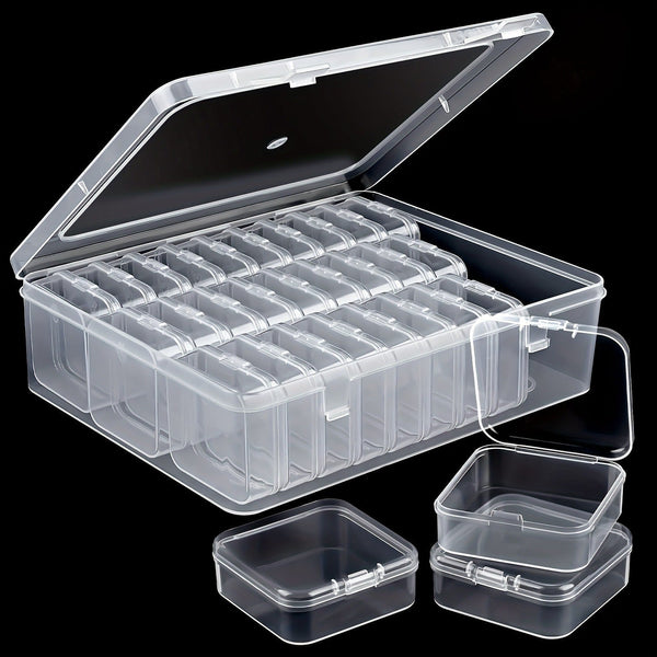Perlen-Organizer-Set SortiPearl | 30-teilig | Transparent | Kompakt & stapelbar | Für Schmuck, Bastel- & Kleinteile