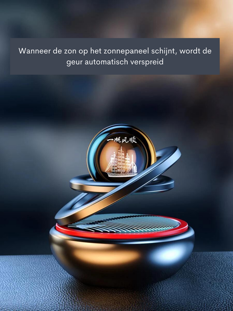 Auto Lufterfrischer | Solarbetrieben | 360° Duftverteilung | Luxuriöses Design | 4 Farben