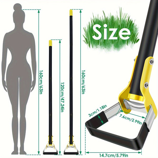 TerraTri Gartenhacke | Dreiecks-Kopf aus Edelstahl | Ergonomischer Griff | Schwarz-Gelb