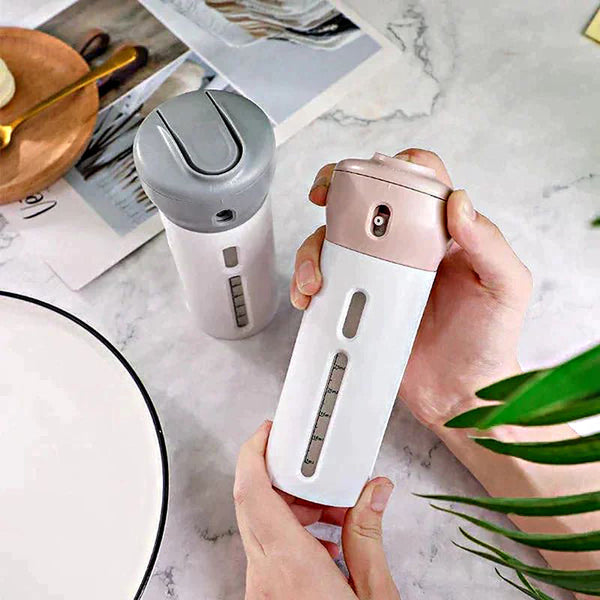 JetSetGo – 4-in-1 Flaschenspender für müheloses Reisen!