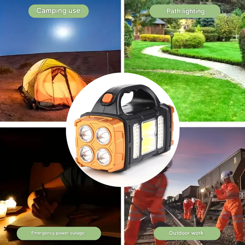 Notlicht Taschenlampe SOLMAX | 3-in-1 Powerbank & Solarlampe | IP44 Wasserdicht | 230 g