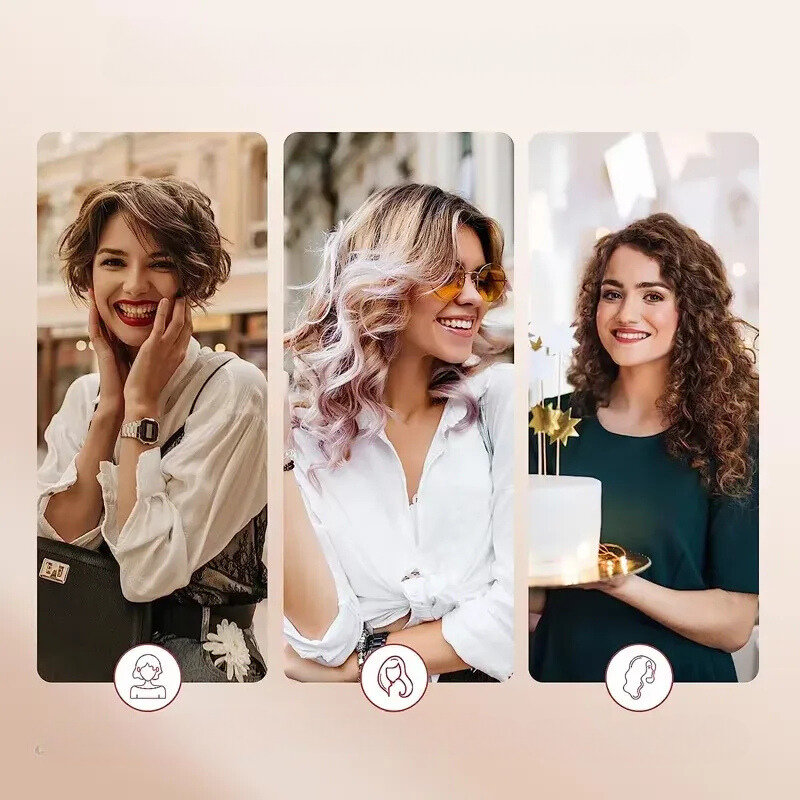 Wellenstyler TripleWave Pro | 3-Fach-Lockenstab Keramik & Turmalin | Für S-Wellen & Glamour-Looks