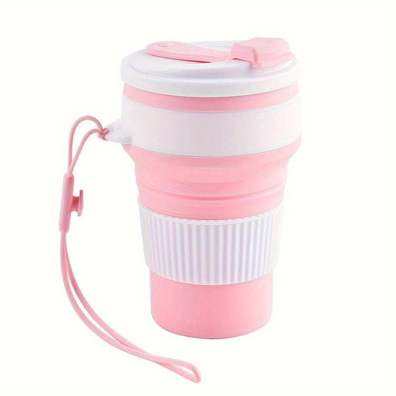Faltbecher Traviva Cup | Lebensmittelechtes Silikon | Mit Deckel & Auslaufschutz | 14 × 8 cm