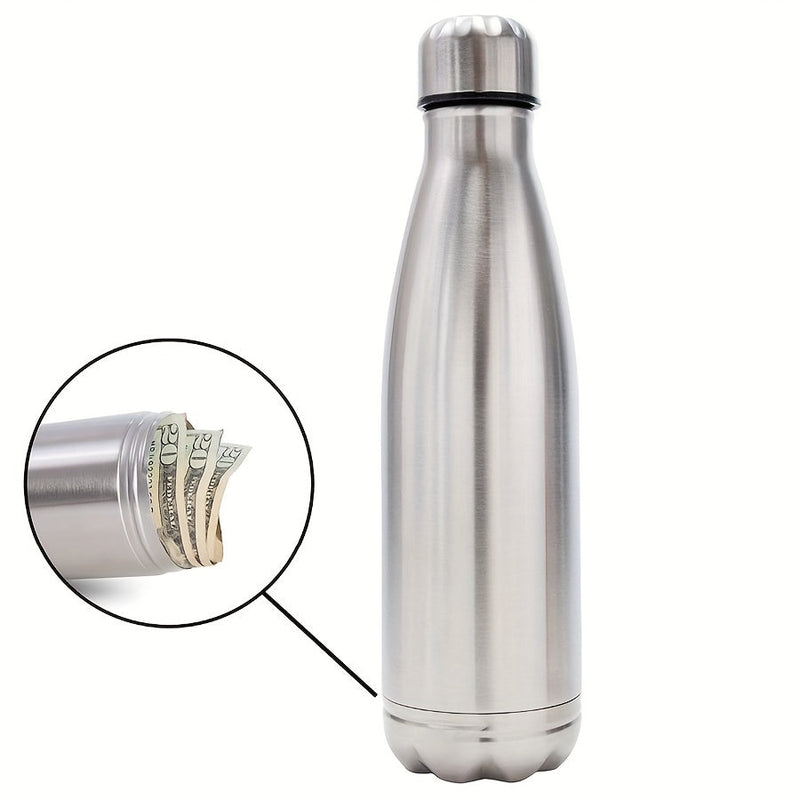 Isolierflasche VaultBottle Smart | Mit Geheimfach | 12h heiß & 24h kalt | Edelstahl | 450 ml | 27×7 cm