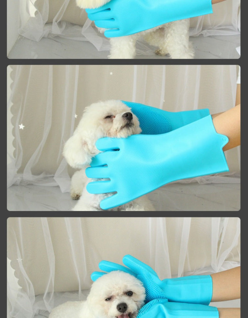 PawRelax Grooming Handschuhe | Fellpflege & Massage für Hunde & Katzen | Gummi | Paar