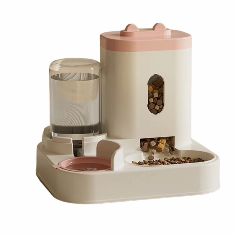 PawLuxe Automatischer Futterspender | 2-in-1 Futter- & Wasserspender | Große Kapazität | Hygienisch & Umfallsicher
