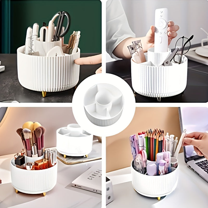 BeautySpin 360° Make-up Organizer Drehbar | 5 Fächer | Transparenter Kosmetik-Organizer | Platzsparend & Robust