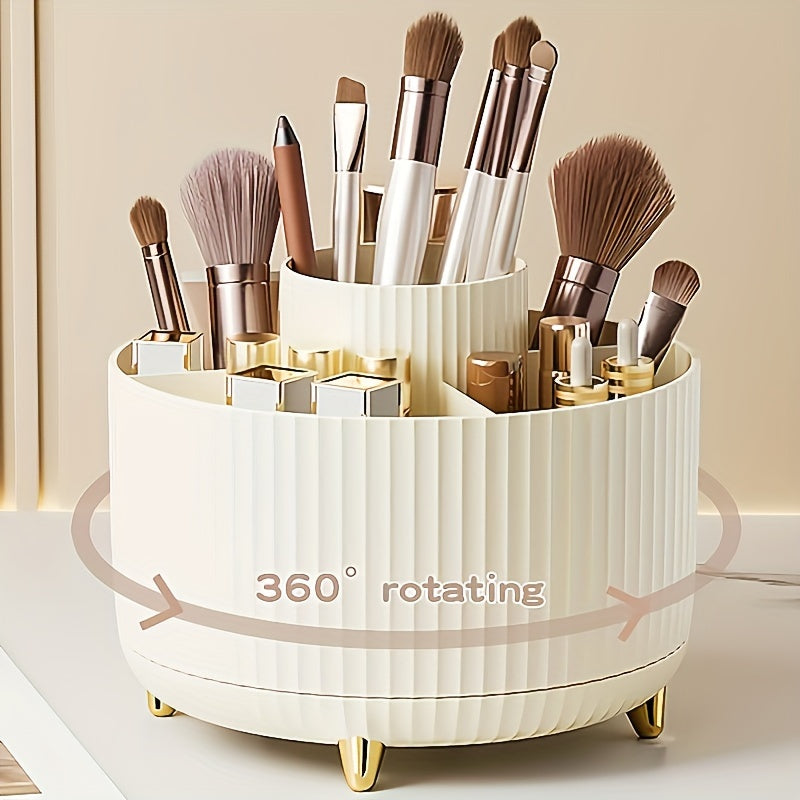 BeautySpin 360° Make-up Organizer Drehbar | 5 Fächer | Transparenter Kosmetik-Organizer | Platzsparend & Robust