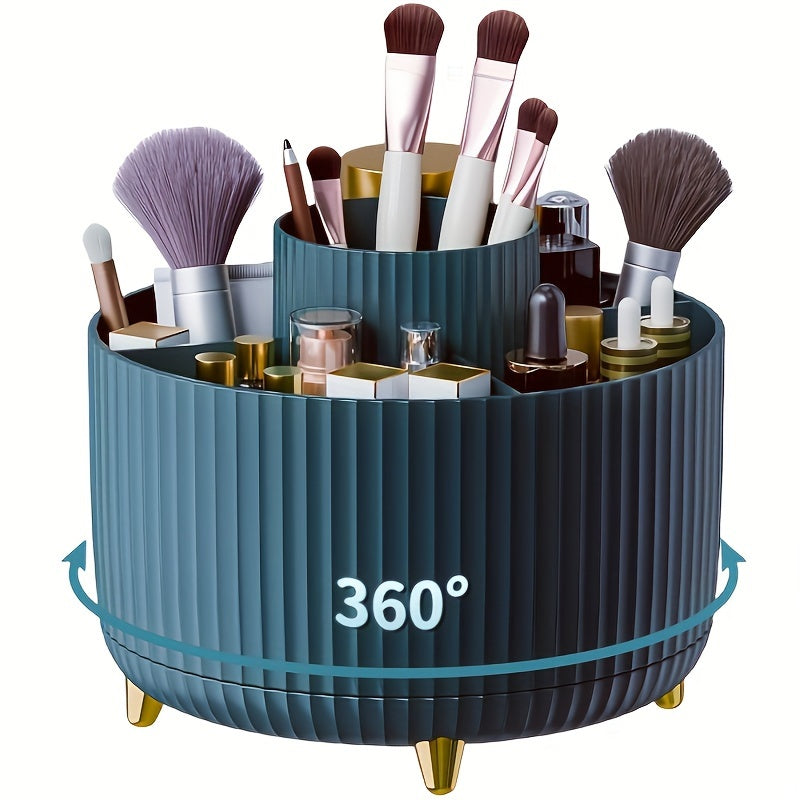 BeautySpin 360° Make-up Organizer Drehbar | 5 Fächer | Transparenter Kosmetik-Organizer | Platzsparend & Robust