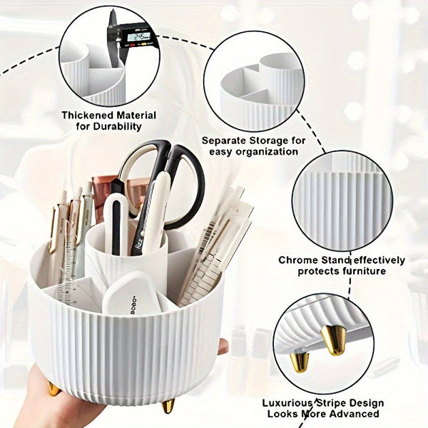 BeautySpin 360° Make-up Organizer Drehbar | 5 Fächer | Transparenter Kosmetik-Organizer | Platzsparend & Robust