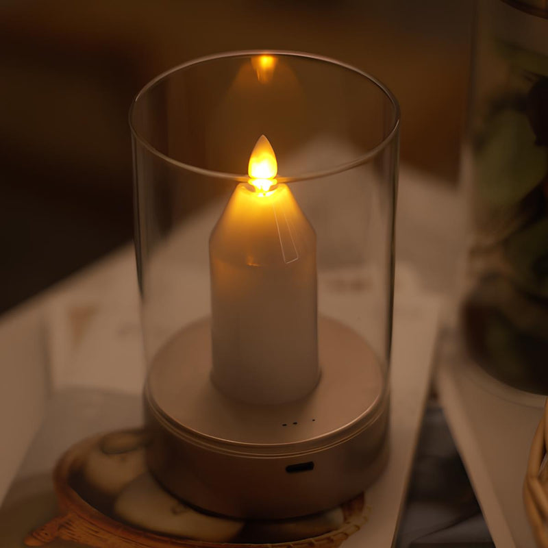 LED Kerze GlowCandle | Handgesten-Steuerung | Warmweißes Licht | 8,6 x 13 cm