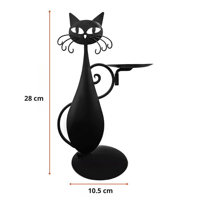 Kerzenhalter NoctiCat | Vintage Katzen-Design | Eisen Schwarz | Schützend & Stilvoll