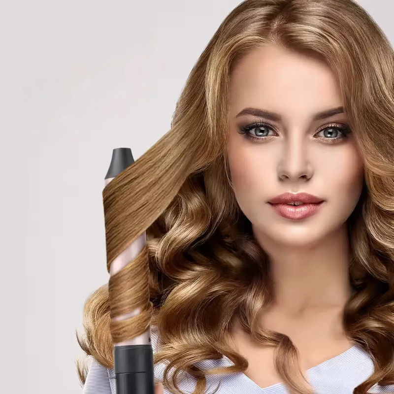 Lockenstab-Set CURVÉA | 6-in-1 Aufsätze | 3 Temperaturstufen | Reisetauglich & Schnellaufheizend | Schwarz-Roségold