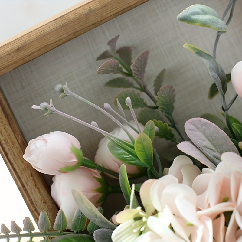 FloraVista 3D Blumen Wanddeko | Naturgetreu & Pflegeleicht | Holzrahmen 40x60 cm