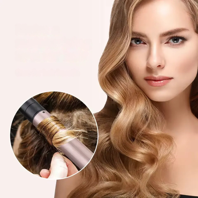Lockenstab-Set CURVÉA | 6-in-1 Aufsätze | 3 Temperaturstufen | Reisetauglich & Schnellaufheizend | Schwarz-Roségold
