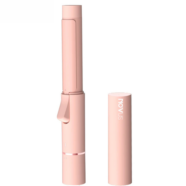 Curlavia Reiselockenstab | Turmalin-Keramik | Kompakt & Leicht | Anti-Frizz | Schnelles Aufheizen in 60 Sek. | Rosa