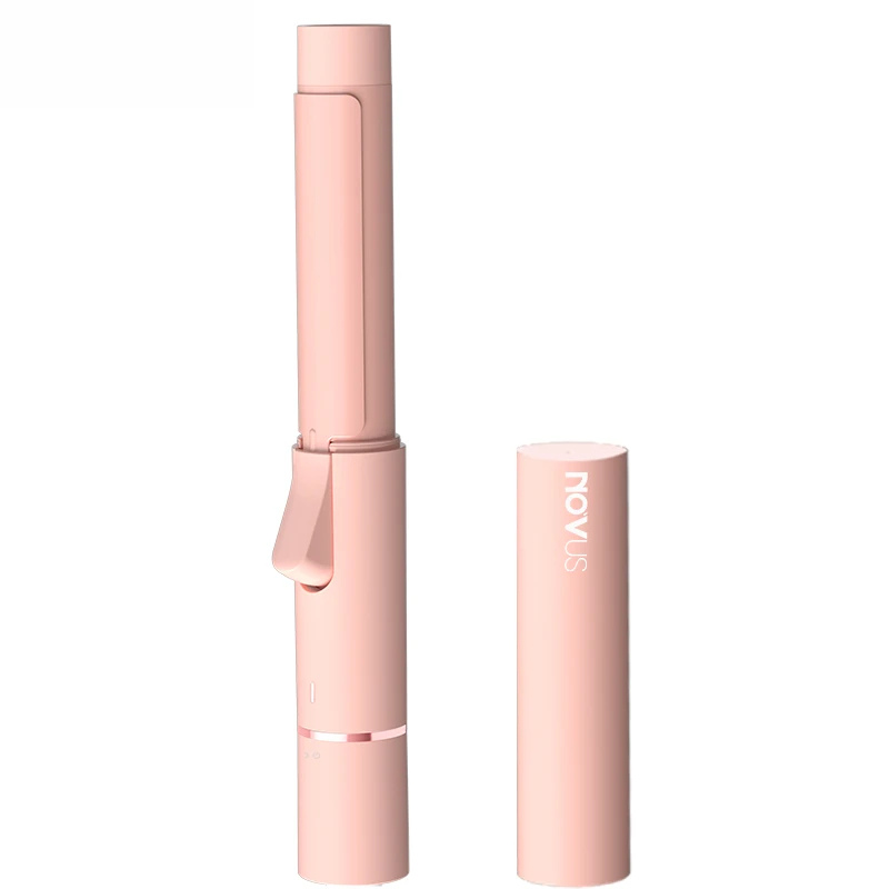 Curlavia Reiselockenstab | Turmalin-Keramik | Kompakt & Leicht | Anti-Frizz | Schnelles Aufheizen in 60 Sek. | Rosa