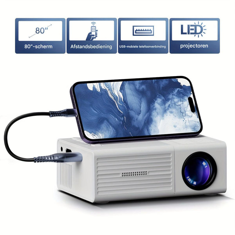Mini Beamer | LumoBeam | 3000 Lumen | Tragbar & Energiesparend | HDMI & USB